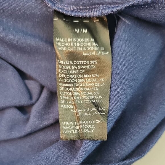 White House Black Market Deep Blue V-Neck Tee - Picture 4 of 5